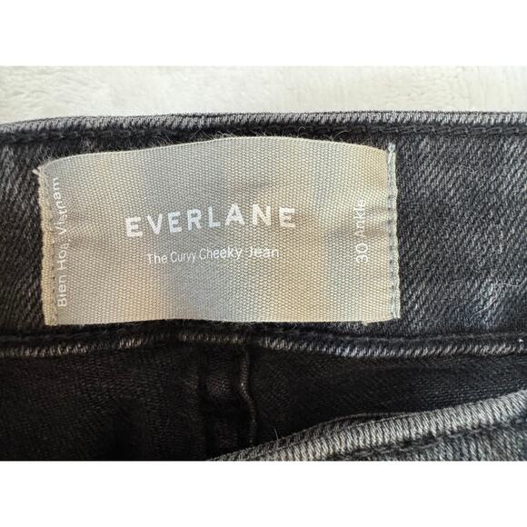 Everlane Black Curvy Cheeky Jeans 30 Straight High Rise Gray NEW Ankle Denim - Picture 9 of 9
